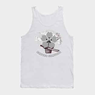 Kawaii sakura samurai grumpy cherry blossom Tank Top